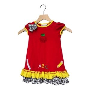 Bonnie Jean School Learning ABC's Ruffle Dress Size 2T